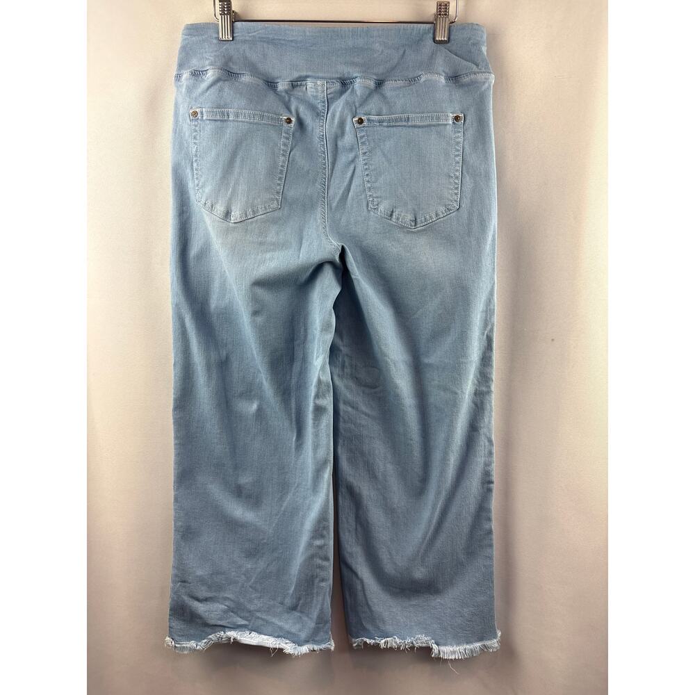 Women’s Belle Beach Kim Gravel Size 14 Blue Wide Leg Jeans - Picture 3 of 5